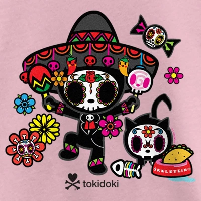 Girl's Tokidoki Dia De Los Muertos Adios And Skeletrino T-Shirt 3 Girl's Tokidoki Dia De Los Muertos Adios And Skeletrino T-Shirt