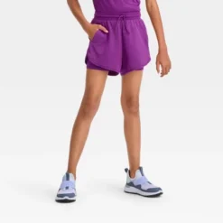 Girls' Double Layered Run Shorts - All In Motion™ -Kids Clothing Store GUEST 04f85437 f8d9 4e4a 9b34 e4861c7b2b5a