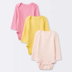 Baby Girls' 3pk Long Sleeve Waffle Bodysuit - Cloud Island™ Pink -Kids Clothing Store GUEST 0519e5ad 7837 43db a325 09c5dbddd3a9