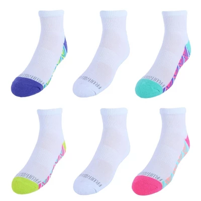 Fruit Of The Loom Girl's Active Cushioned Ankle Socks (Pack Of 6) 8 Fruit Of The Loom Girl's Active Cushioned Ankle Socks (Pack Of 6) - Image 6