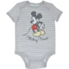 Disney Mickey Mouse Baby Bodysuit Pants Bib And Hat 4 Piece Outfit Set Newborn To Infant