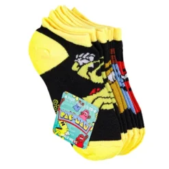 Pac-Man Multi-Character Design Kids Ankle No-Show Socks 4 Pairs Multicoloured