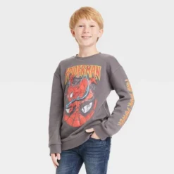 Boys' Marvel Spider-Man Crewneck Fleece Sweatshirt - Dark Gray -Kids Clothing Store GUEST 093e5e99 2ba3 4351 a588 b9326714205c