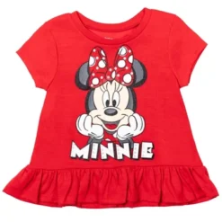 Disney Minnie Mouse Princess Frozen Little Mermaid T-Shirt Leggings And Scrunchie 3 Piece Outfit Set Infant To Big Kid