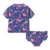 Andy & Evan Kids Short Sleeve Rashguard Set Purple, Size 6