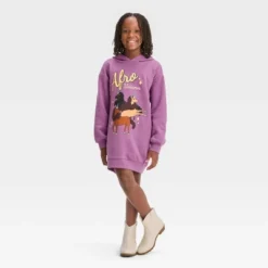 Girls' Afro Unicorn Sweatshirt Dress - Dark Purple -Kids Clothing Store GUEST 1266b8bf 2fcd 415b 803a 9c894146f7f0