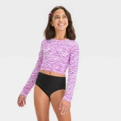 Girls' Zebra Printed Rash Guard Swim Top - Art Class™ Purple -Kids Clothing Store GUEST 12754e77 5315 436a 94a3 ef743b94e709
