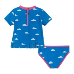 Andy & Evan Kids Short Sleeve Rashguard Set Blue, Size 6