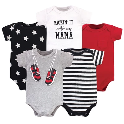 Little Treasure Baby Boy Cotton Bodysuits, Sneakers 3 Little Treasure Baby Boy Cotton Bodysuits, Sneakers