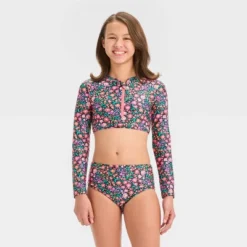 Girls' 'Spring Time' Floral Printed Bikini Set - Art Class™ Black/Pink -Kids Clothing Store GUEST 13ec22fe 30f8 4451 ad43 20a1f578e1c7