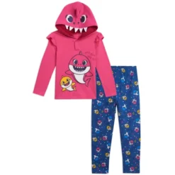 Pinkfong Mommy Shark Baby Shark Girls French Terry Pullover Hoodie Poly Hair & Felt Teeth Fin On Hat Costume And Leggings Outfit Set Little Kid -Kids Clothing Store GUEST 1452ee3c 1a9b 498d bc4d 43fa6c0222aa