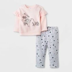 Disney Baby Girls' 2pc Minnie Mouse Top And Bottom Set - Light Pink -Kids Clothing Store GUEST 14648a3c 05e5 4ca4 9f65 dcc809af1024