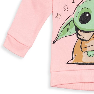 Star Wars The Mandalorian Baby Yoda Little Girls Fleece Hoodie & Leggings Set Pink 7 Star Wars The Mandalorian Baby Yoda Little Girls Fleece Hoodie & Leggings Set Pink - Image 5