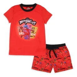 Miraculous: Tales Of Ladybug & Cat Noir Girls' Sleep Pajama Set Shorts Red -Kids Clothing Store GUEST 15a8229a 640b 4e31 96a3 3b35cb72e3b9