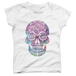 Girl's Design By Humans Halloween Sugar Skull By Honeytree T-Shirt -Kids Clothing Store GUEST 17da3363 9b49 4422 aa9f dbf09470631b