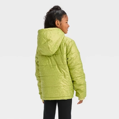 Kids' Solid Puffer Jacket - Cat & Jack™ Green 2 Kids' Solid Puffer Jacket - Cat & Jack™ Green