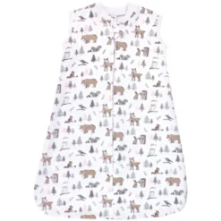 Hudson Baby Infant Girl Premium Quilted Sleeveless Sleeping Bag And Wearable Blanket, Winter Forest 2-Pack