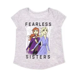 Disney Girl's 3-Pack Anna And Elsa Fearless Short Sleeve A-Line Frozen II Tee Shirts For Kids