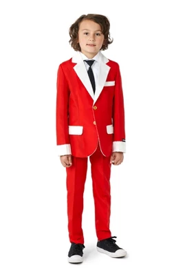 Suitmeister Boys Christmas Suit - Santa Faux Fur - Red 5 Suitmeister Boys Christmas Suit - Santa Faux Fur - Red - Image 3