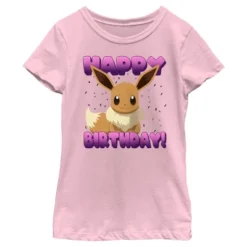 Girl's Pokemon Eevee Happy Birthday T-Shirt -Kids Clothing Store GUEST 1f18e462 63ba 489c 977b fb1eae436ca6