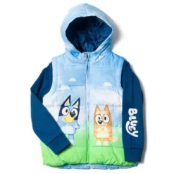 Bluey Bingo Bluey Girls Zip Up Vest 2fer Jacket Little Kid To Little Kid