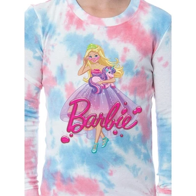 Barbie Girls' Princess Doll Unicorn Unisex Child 2 Piece Sleep Pajama Set Multicolored 4 Barbie Girls' Princess Doll Unicorn Unisex Child 2 Piece Sleep Pajama Set Multicolored - Image 2