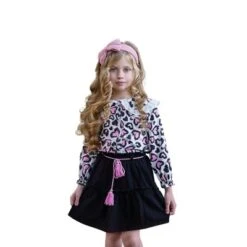 Girls Lovely Diva Leopard Heart Skirt Set - Mia Belle Girls -Kids Clothing Store GUEST 26731416 5e9f 4640 a3ca 86fb11acc9da