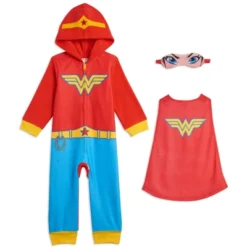 DC Comics Justice League Batgirl Supergirl Wonder Woman Girls Zip Up Costume Pajama Coverall And Cape Toddler To Little Kid -Kids Clothing Store GUEST 29dc5bd5 0678 4300 b7a1 5047379c1534