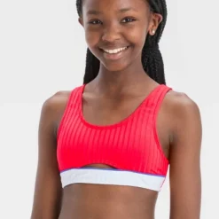 Girls' Solid Americana Cool Bikini Set - Art Class™ Red