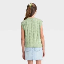 Girls' Cable Knit Sweater Vest - Art Class™