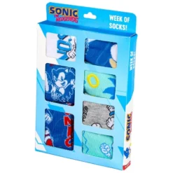 Sonic The Hedgehog Boys Week Of Socks Ankle And Crew 7 Pair Gift Box Set Multicoloured