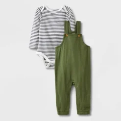 Baby 2pc Long Sleeve Bodysuit & Overalls Set - Cat & Jack™ Olive Green -Kids Clothing Store GUEST 2e7a56ab c5c8 4d34 8c7c a02afcb156d2