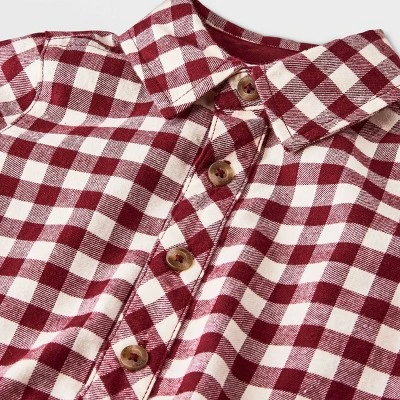 Baby Boys' Flannel Denim Top & Bottom Set - Cat & Jack™ Brown 4 Baby Boys' Flannel Denim Top & Bottom Set - Cat & Jack™ Brown - Image 2