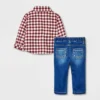 Baby Boys' Flannel Denim Top & Bottom Set - Cat & Jack™ Brown -Kids Clothing Store GUEST 30c18bc3 c4cf 47a0 af51 5c7ae338b924