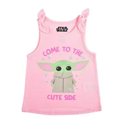 Star Wars The Mandalorian Girl's 3-Pack Come To The Cute Side Baby Yoda Bow Strap Tank Top, Ruffle Sleeve Tee And Casual Shorts For Kids -Kids Clothing Store GUEST 33cf6ca6 8b59 4f84 a84e 0b0da7efea94