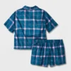 Girls' 2pc Flannel Short Sleeve Coat Pajama Set - Art Class™