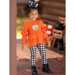 Girls Channel The Flannel Plaid Legging Set - Mia Belle Girls -Kids Clothing Store GUEST 373a8050 7674 4f9a aed8 f86cd88aa2c3