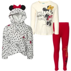 Mickey Mouse & Friends Minnie Mouse Girls Pullover Fleece Hoodie T-Shirt And Leggings 3 Piece Outfit Set Little Kid To Big Kid -Kids Clothing Store GUEST 37f75c6c 38ff 46ac b8ba 1869d7a0a657