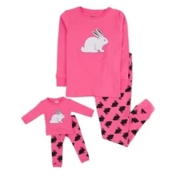 Leveret Girl And Doll Matching Cotton Animal Design Pajamas -Kids Clothing Store GUEST 3894b428 0571 4a79 bee1 3de337ecf155