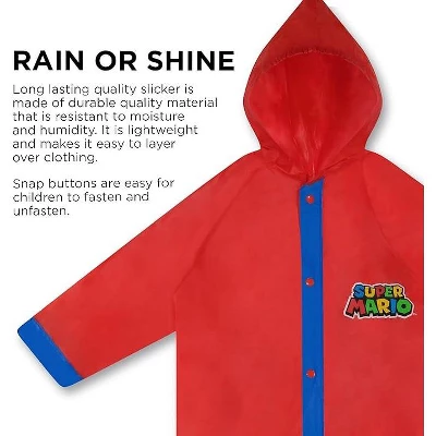 Super Mario Boy's Umbrella And Raincoat Set, Kids Ages 4-7 4 Super Mario Boy's Umbrella And Raincoat Set, Kids Ages 4-7 - Image 2