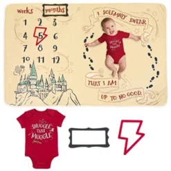 Harry Potter Baby Bodysuit And Monthly Milestone Blanket 4 Piece Newborn -Kids Clothing Store GUEST 39fe5a5e f5d1 43b5 a0f1 43e21a439a71