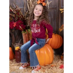 Girls Be Blessed Tassel Bell Bottom Jeans Set - Mia Belle Girls -Kids Clothing Store GUEST 3a12eb2a 4bfa 47b0 b711 9e7c0ec7372d
