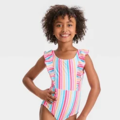 Girls' Striped Sunshine Bound One Piece Swimsuit - Cat & Jack™ -Kids Clothing Store GUEST 3af60a40 5793 481c b02e 4700109679f8