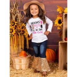 Girls Brains & Beauty Sequin Bell Bottom Jean Set - Mia Belle Girls -Kids Clothing Store GUEST 3b54efbc a2c6 44b7 816f e5203e53eb95