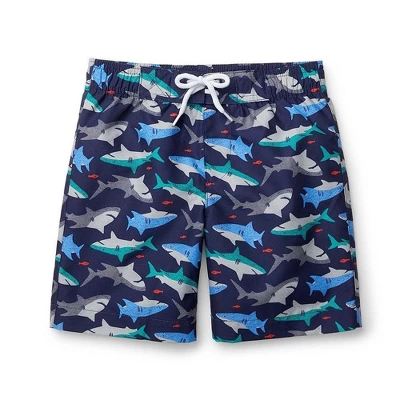 Hope & Henry Boys Navy Shark Print Swim Trunks, Kids 7 Hope & Henry Boys Navy Shark Print Swim Trunks, Kids - Image 5