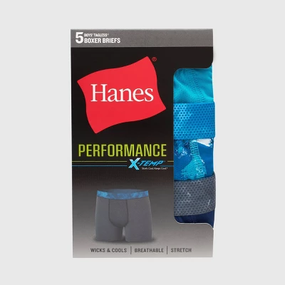 Hanes Boys' 5pk X-Temp Boxer Briefs - Blue 3 Hanes Boys' 5pk X-Temp Boxer Briefs - Blue