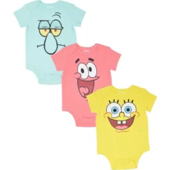 SpongeBob SquarePants SpongeBob SquarePants Patrick Squidward 3 Pack Short Sleeve Bodysuits Newborn To Infant -Kids Clothing Store GUEST 4156a59f 6709 4f40 9831 65aaf80add19