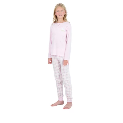 Sleep On It Girls 2-Piece Fleece Pajama Set - Pink Plaid 4 Sleep On It Girls 2-Piece Fleece Pajama Set - Pink Plaid - Image 2