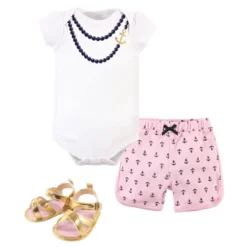 Little Treasure Baby Girl Cotton Bodysuit, Pant And Shoe 3pc Set, Anchor Necklace 9 Little Treasure Baby Girl Cotton Bodysuit, Pant And Shoe 3pc Set, Anchor Necklace -Kids Clothing Store GUEST 436b0490 751a 4233 9aea 5edb6772c30c