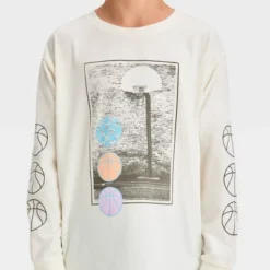 Boys' Basketball Long Sleeve Graphic T-Shirt - Art Class™ Blue